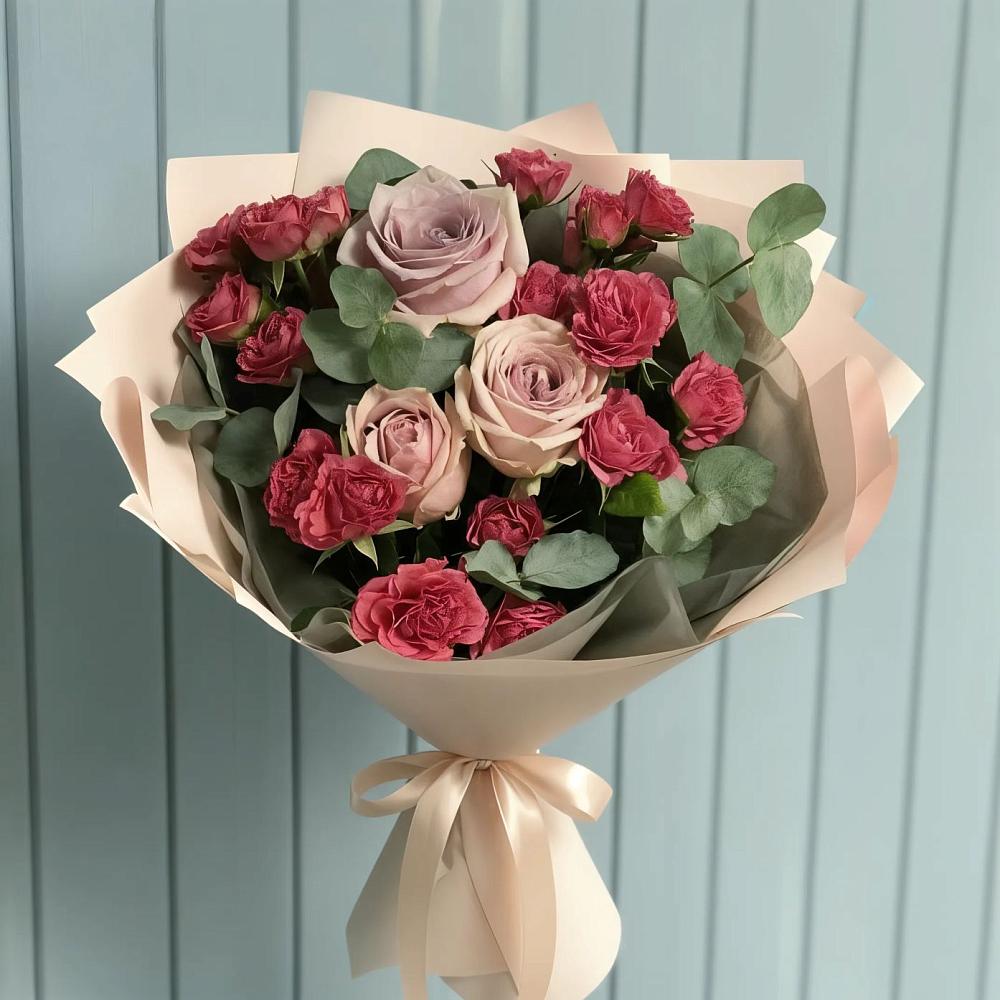 Букет цветов из: Гвоздики и Розы в Бешпагире