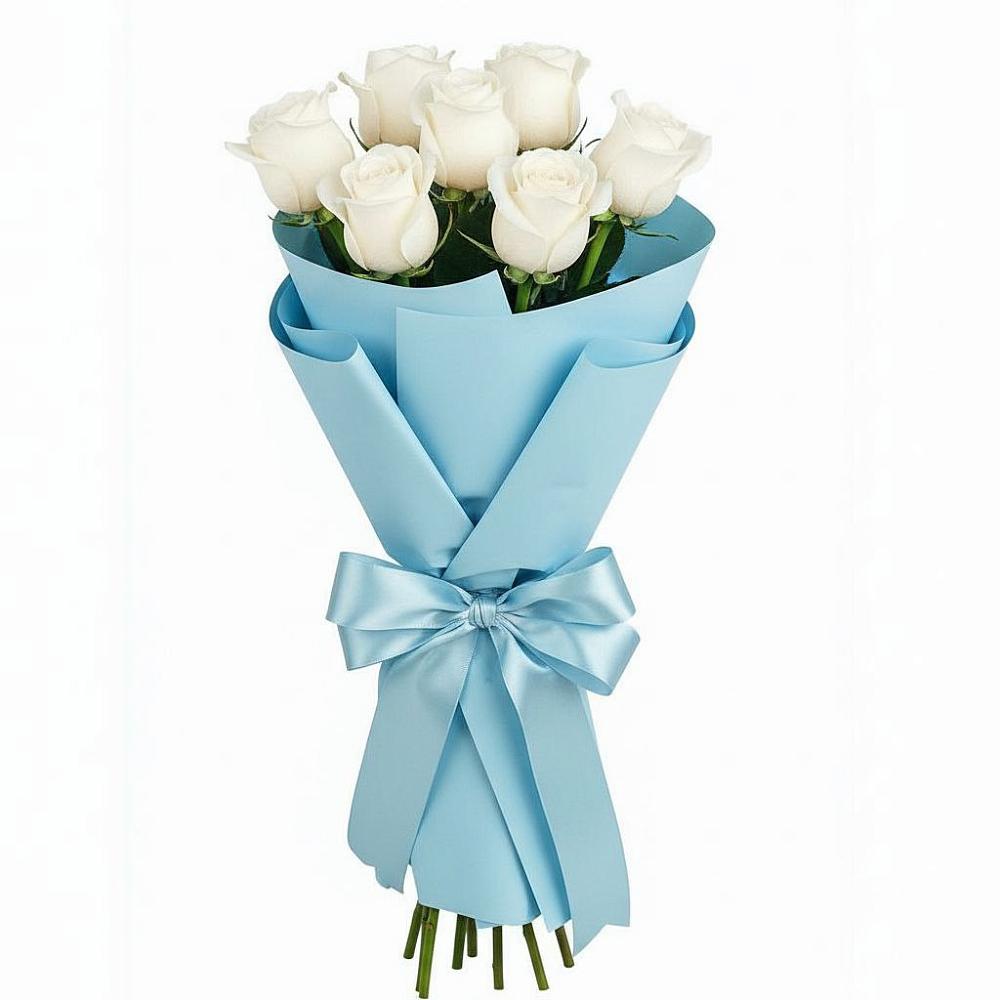 Букет 7 белых роз Проуд в Бешпагире