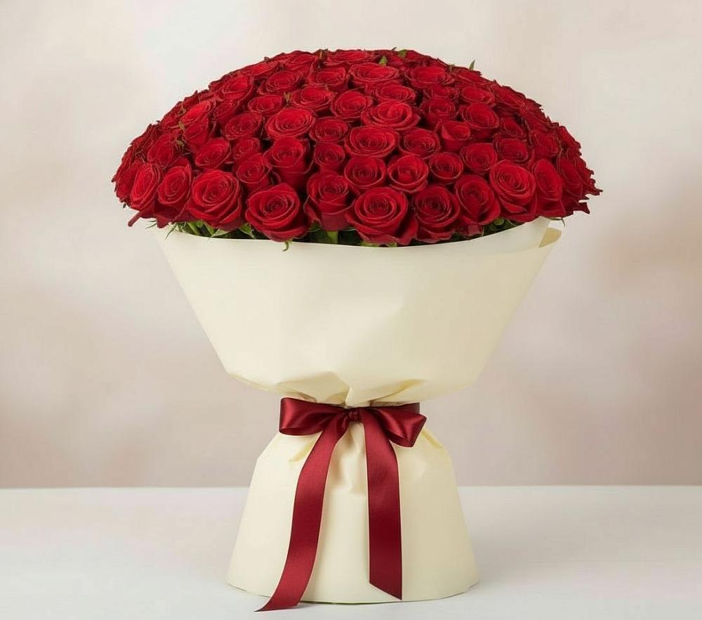 Букет 101 Красная роза Милано в Бешпагире