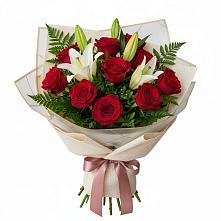 Букет цветов из:  Лилии и Розы в Бешпагире