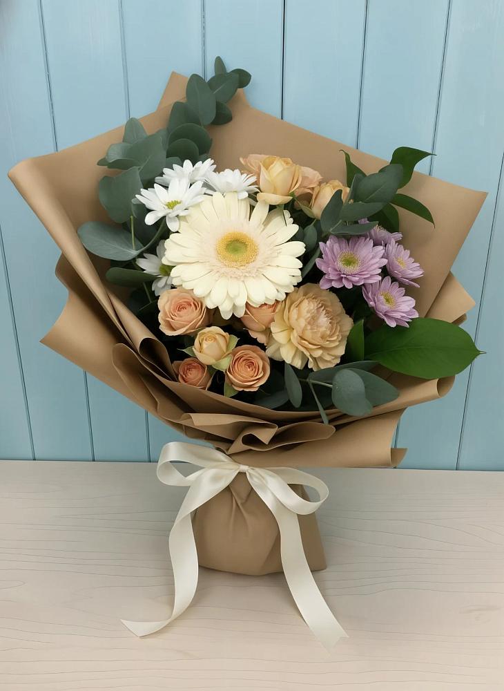 Букет цветов из: Герберы и Хризантемы в Бешпагире