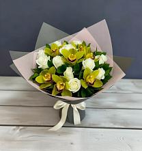 Букет цветов из:  Орхидеи и Розы в Бешпагире