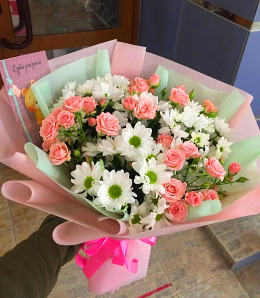 Букет цветов из: Розы и Хризантемы в Бешпагире