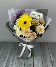 Букет цветов из:  Розы, Герберы и Хризантемы в Бешпагире