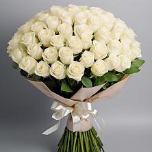 Букет 101 беля роза Белоснежка в Бешпагире