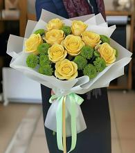 Букет цветов из:  Хризантемы и Розы в Бешпагире