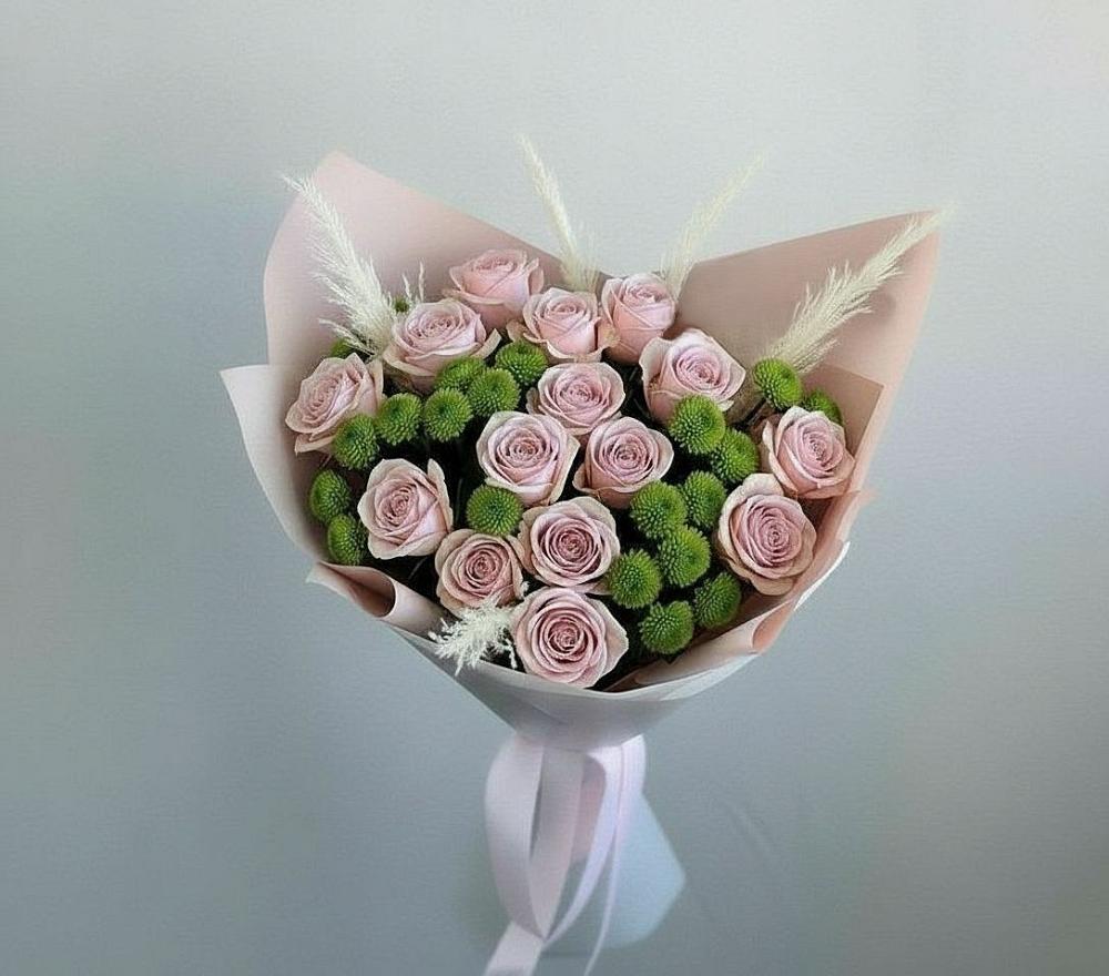 Букет цветов из: Розы и Хризантемы в Бешпагире