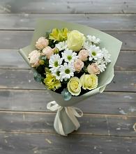 Букет цветов из:  Альстромерии, Розы и Хризантемы в Бешпагире