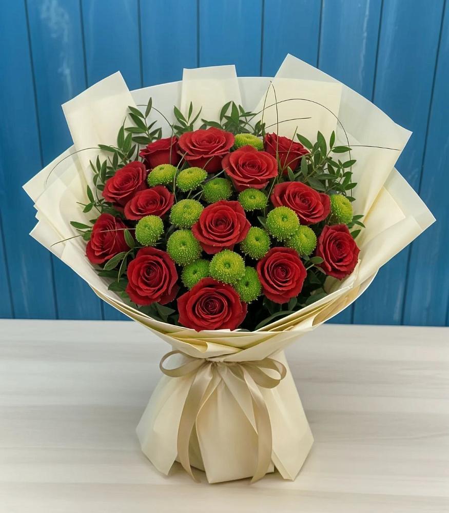 Букет цветов из: Розы и Хризантемы в Бешпагире